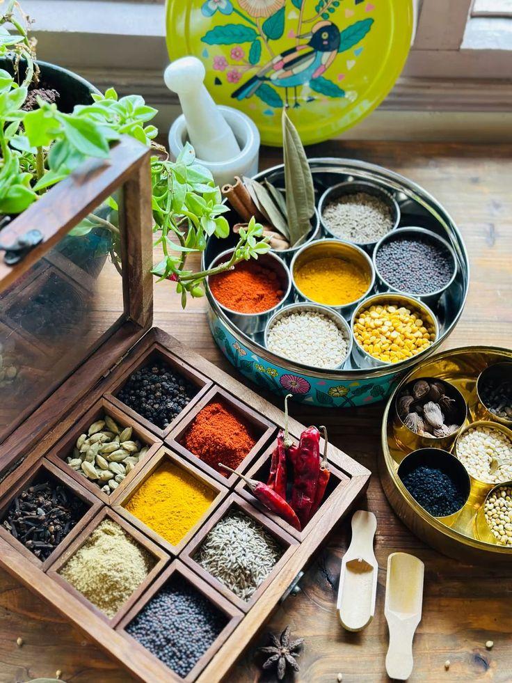 Traditional spice table